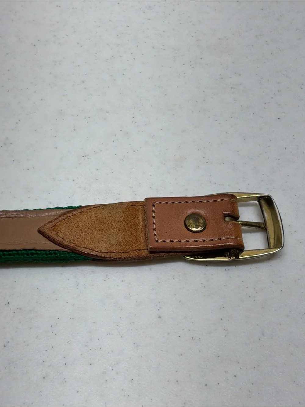 Needlepoint and Leather Nautical Flags Belt Size 28